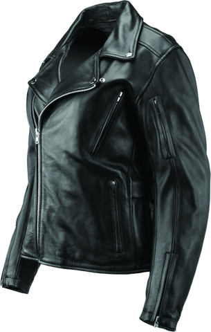 River Road Ironclad Classic Leather Jacket Black Womens - Small - 094376