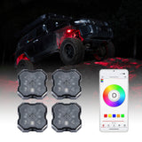 Diode Dynamics Stage Series SXS Rock Light Installer Kit - RGBW M8 w/Controller (4-pack) - DD7751C