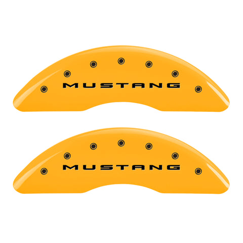 MGP 4 Caliper Covers Engraved Front 2015/Mustang Engraved Rear 2015/GT Yellow finish black ch - 10201S2MGYL