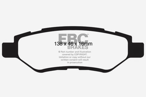 EBC 08-13 Cadillac CTS 3.0 Ultimax2 Rear Brake Pads - UD1337