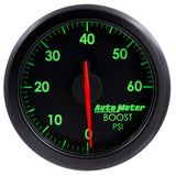 Autometer Airdrive 2-1/6in Boost Gauge 0-60 PSI - Black - 9160-T
