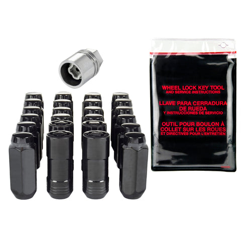McGard 6 Lug Hex Install Kit w/Locks (Cone Seat Nut) M14X2.0 / 13/16 Hex / 2.25in. Length - Black - 84617