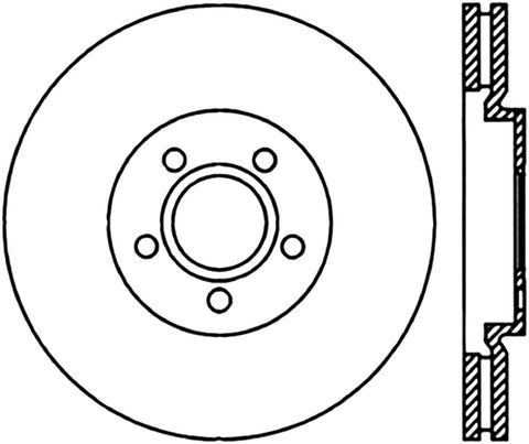 StopTech 03-09 Chrysler PTCruiser Tur / 03-05 Dodge Neon SRT-4 Front Left Slotted & Drilled Rotor - 127.63053L