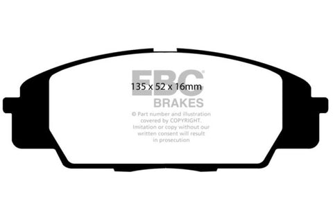 EBC 07-11 Acura CSX (Canada) 2.0 Type S Yellowstuff Front Brake Pads - DP41254R