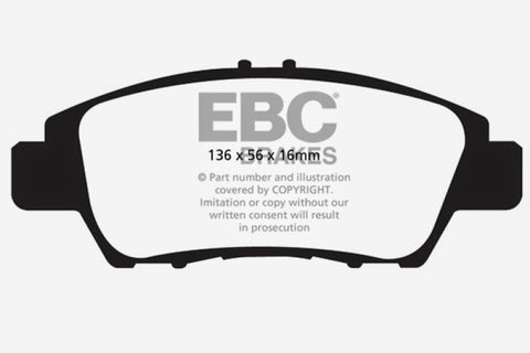 EBC 10+ Honda CR-Z 1.5 Hybrid Ultimax2 Front Brake Pads - UD1394