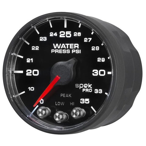 Autometer Spek-Pro - Nascar 2-1/16in Water Press 0- 35 psi Bfb Sp - P543328-N1