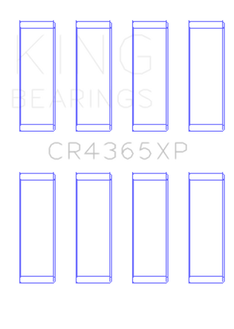 King Engine Bearings Ford Zetec S/Ecoboost 1.6 (Size .026) Connecting Rod Bearing Set of 6 - CR4365XP.026