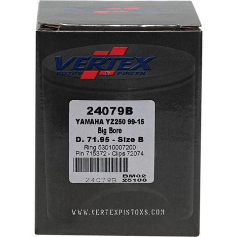 Vertex Piston 22-23 Fantic Motor XX 250 250cc +5.6mm Cast Big Bore Piston Kit 72mm. 295cc. - 24079B