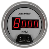 AutoMeter Gauge Tach 3-3/8in. 10K RPM In-Dash Digital Silver Dial W/ Red Led - 6597