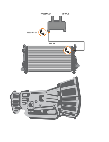 Fleece Performance 06-10 GM 2500/3500 Duramax Replacement Transmission Line (LBZ/LMM) - Short Line - FPE-TL-LBZ-LMM-SHORT-SER