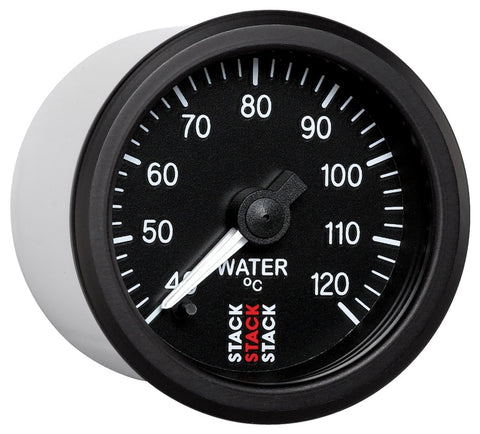 Autometer Stack 52mm 40-120 Deg C 1/8in NPTF Male Pro Stepper Motor Water Temp Gauge - Black - ST3307