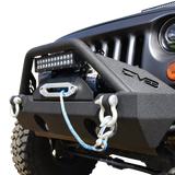 DV8 Offroad 07-18 Jeep Wrangler JK/JL FS-15 Steel Stubby Front Bumper w/ Fog Lights - FBSHTB-15