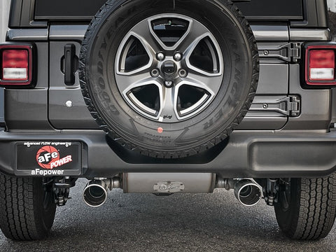 aFe Rebel Series 409 Stainless Steel Cat-Back Exhaust 18-21 Jeep Wrangler JL 2.0L (t) - Polished Tip - 49-48096-P