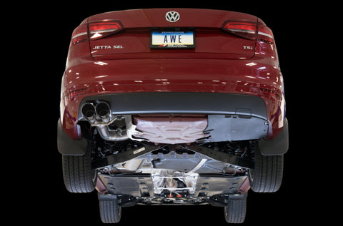 AWE Tuning Mk6 GLI 2.0T - Mk6 Jetta 1.8T Track Edition Exhaust - Diamond Black Tips - 3020-23028