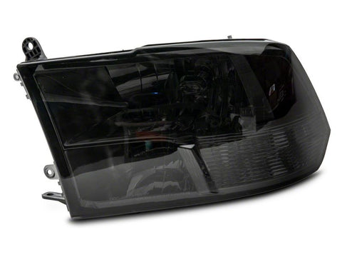 Raxiom 09-18 Dodge RAM 1500 Axial OEM Rep Headlights w/ Dual Bulb- Chrome Housing (Smoked Lens ) - R118021