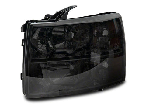 Raxiom 07-14 Chevrolet Silverado 1500 HD Axial OEM RepHeadlights- Chrome Housing- Smoked Lens - S122324