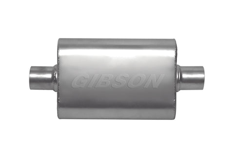 Gibson CFT Superflow Center/Center Oval Muffler - 4x9x13in/2.5in Inlet/2.5in Outlet - Stainless - 55112S