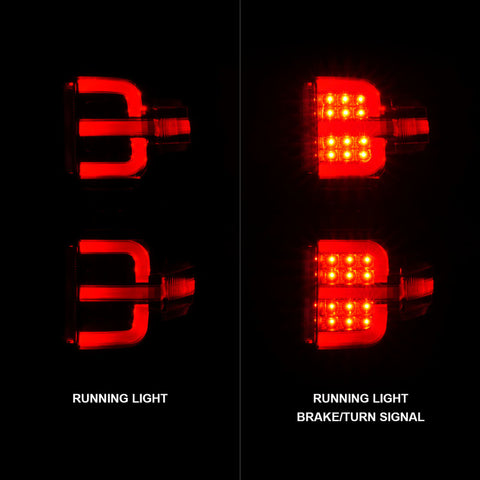 ANZO 15-19 Chevy Silverado 2500HD/3500HD (Halgn Only) LED Tail Lights w/Black Light Bar & Clear Lens - 311425