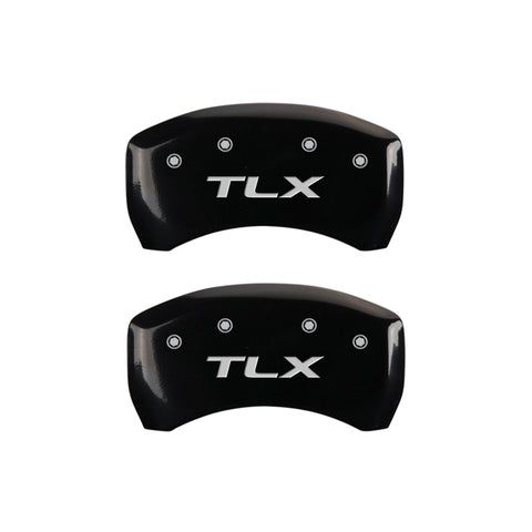 MGP 4 Caliper Covers Engraved Front Acura Engraved Rear TLX Black finish silver ch - 39018STLXBK