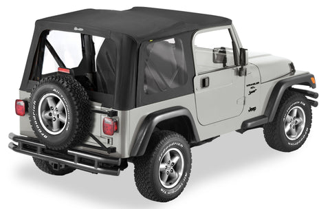 Bestop 03-06 Jeep Wrangler TJ Exc Unlimited Replace A-Top (Blk Diamond Clear Windows No Door Skins) - 51178-35