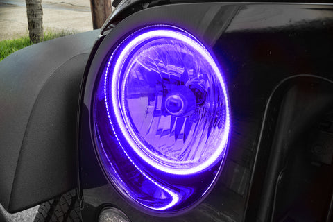 Oracle Jeep Wrangler JK 07-17 LED Waterproof Halo Kit - ColorSHIFT w/ Simple Controller - 3943-504