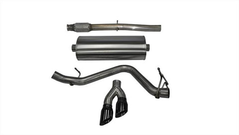 Corsa 14-17 Chevy Silverado 5.3L V8 CC / SB 3in Single Side Exit Touring Cat-Back Exhaust Black Tips - 14848BLK