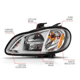 ANZO 2002-2014 Freightliner M2 LED Crystal Headlights Chrome Housing w/ Clear Lens (Pair) - 131031