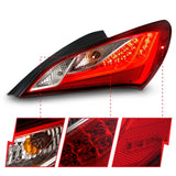 ANZO 2010-2013 Hyundai Genesis LED Taillights Red/Clear - 321334