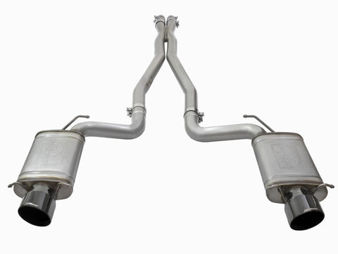 aFe Mach Force-Xp 3in CB Stainless Steel Dual Exhaust System w/ Black Tips 09-15 Cadillac CTS-V - 49-34063-B