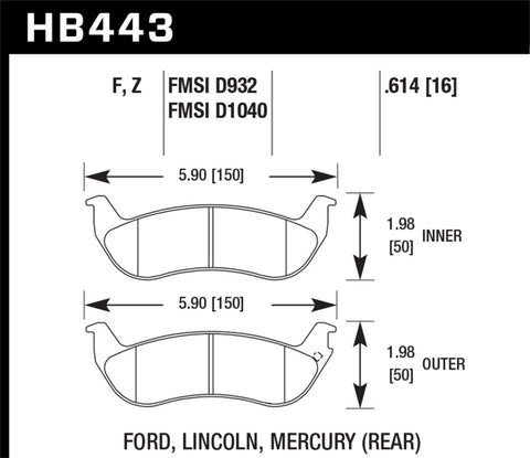 Hawk HPS Street Brake Pads - HB443F.614