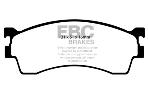 EBC 01-04 Mazda Protege 2.0 (Rear Drums) Redstuff Front Brake Pads - DP31409C