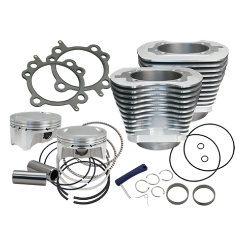 S&S Cycle 07-17 BT 107in Bolt-In Big Bore Kit - Silver - 910-0480