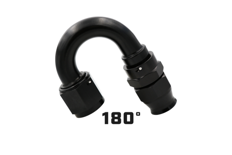 Aeromotive PTFE Hose End - AN-08 - 180 Deg - Black Anodized - 15363