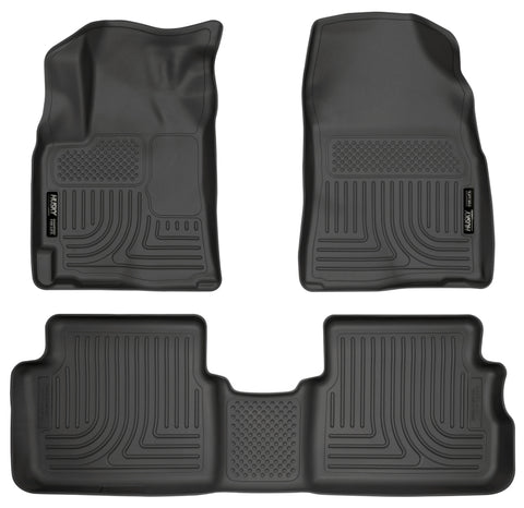 Husky Liners 09-12 Toyota Corolla/Matrix/Pontiac Vibe (FWD) WeatherBeater Combo Black Floor Liners - 98531
