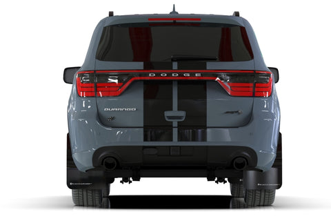 Rally Armor 16-26 Dodge Durango GT/Hellcat/RT/SRT 392/SXT Black UR Mud Flap White Logo - MF55-UR-BLK/WH