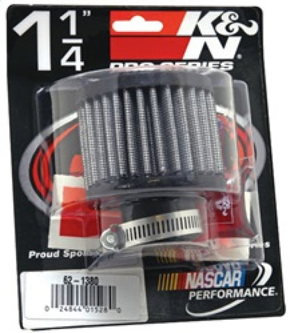 K&N 1.25in Flange ID x 3in OD x 2.5 inch H Rubber Base Crankcase Vent Filter - 62-1380