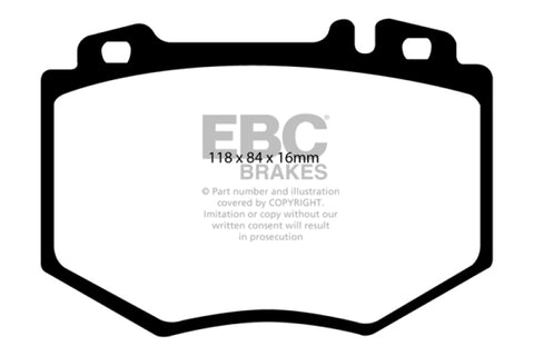 EBC 03-06 Mercedes-Benz CL600 5.5 Twin Turbo Yellowstuff Front Brake Pads - DP41487R