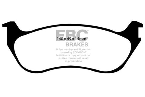 EBC 02-05 Ford Explorer 4.0 2WD Yellowstuff Rear Brake Pads - DP41631R