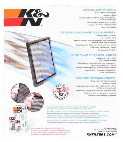 K&N 11-16 Jeep Grand Cherokee / 11-16 Dodge Durango Cabin Air Filter - VF3012