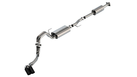 Borla F-150 2021 2.7L/3.5L 4dr CC SB EC STB Lar/KingR/Plnm/LTD 3/2.25 DSE CB Touring BLK CHR Tips - 140870BC