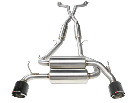 aFe Takeda 2-1/2in 304SS Cat-Back Exhaust Infiniti G37 08-13/Q60 14-15 V6-3.7 w/ Carbon Fiber Tips - 49-36103-C