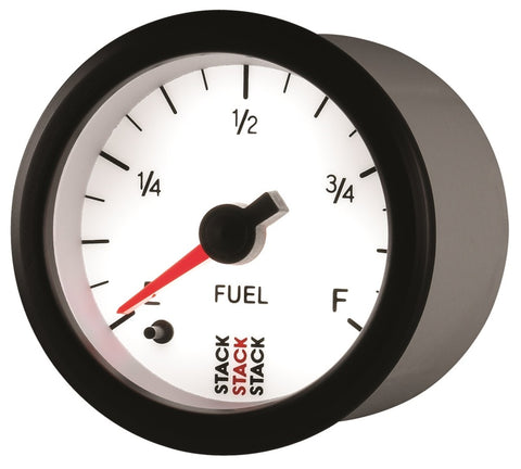 Autometer Stack 52mm 0-280 Ohm Programmable Pro Stepper Motor Fuel Level Gauge - White - ST3365