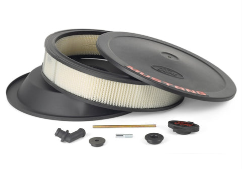 Ford Racing Air Cleaner Kit - Black Crinkle Finish w/ Red Mustang Emblem - 302-362