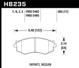 Hawk Infiniti G20 /Nissan 240SX/Axxess/Senta/Stanza Blue 9012 Race Front Brake Pads - HB235E.665