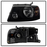 xTune Ford F150 04-08 Amber Crystal Headlights Black Smoked HD-JH-FF15004-AM-BSM - 9030338