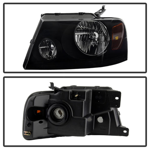 xTune Ford F150 04-08 Amber Crystal Headlights Black Smoked HD-JH-FF15004-AM-BSM - 9030338