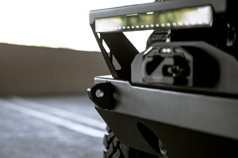 DV8 Offroad 07-23 Jeep Wrangler/Gladiator JT/JK/JL FS-25 Stubby Front Bumper w/Plated Bull Bar - FBJL-06