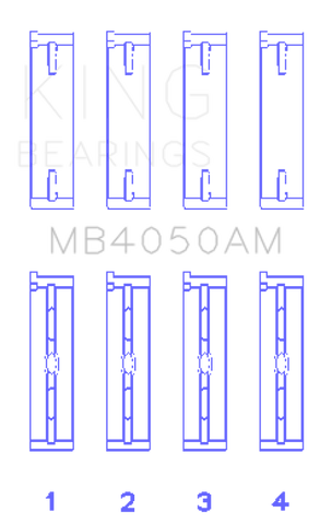 King Engine Bearings Mitsubishi 6G74/6G75 3.5L (Size STD) Main Bearing Set - MB4050AM
