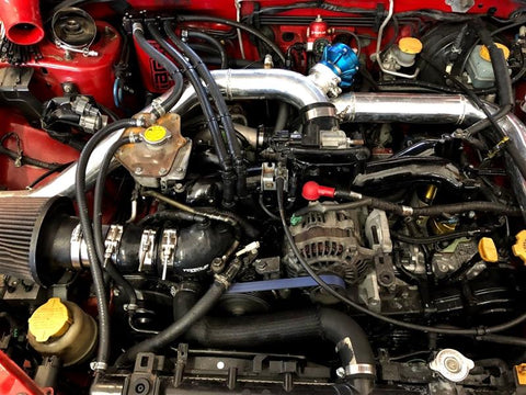 Torque Solution Turbo Inlet Hose Black: 02-07 Subaru WRX / 04-18 STI / 05-09 Legacy GT / 04-13 FTX - TS-SU-463BK