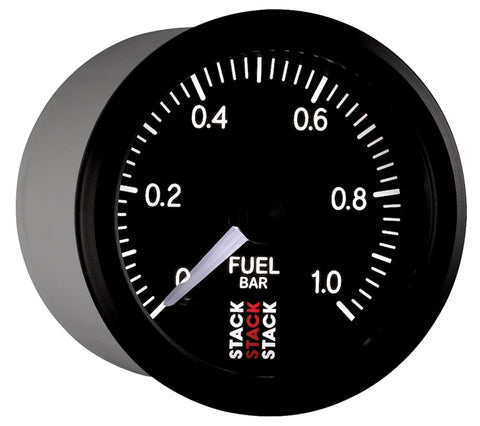 Autometer Stack 52mm 0-1 Bar M10 Male Pro Stepper Motor Fuel Pressure Gauge - Black - ST3303